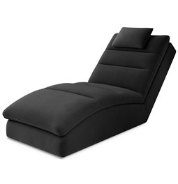 Chaise lounge chair Eltaco, Nube 06, velvet, dark grey, H95x85x170cm