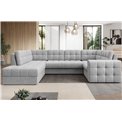 Corner sofa Elewett L, sleeping function, Monolith 84, velvet, grey, H82x299x198cm