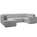 Corner sofa Elewett L, sleeping function, Monolith 84, velvet, grey, H82x299x198cm