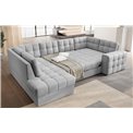 Corner sofa Elewett L, sleeping function, Monolith 84, velvet, grey, H82x299x198cm