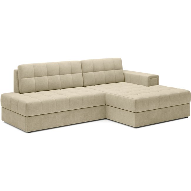 Corner sofa Elezalt R, sleeping function, Monolith 04, velvet, beige, H82x240x150cm