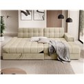 Corner sofa Elezalt R, sleeping function, Monolith 04, velvet, beige, H82x240x150cm