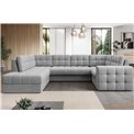Corner sofa Elewett L, sleeping function, Monolith 85, velvet, grey, H82x299x198cm