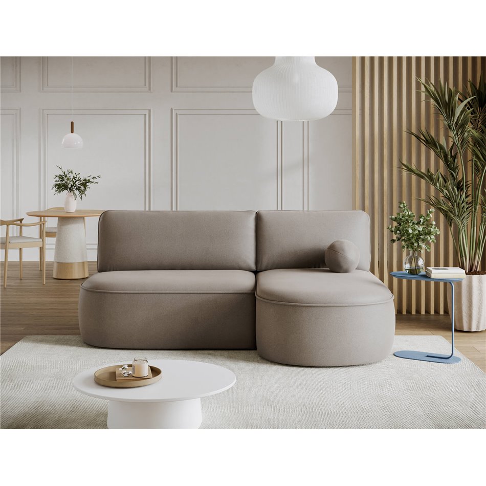 Corner sofa Elivosa R, sleeping function, Sola 18, beige, H93x220x144cm