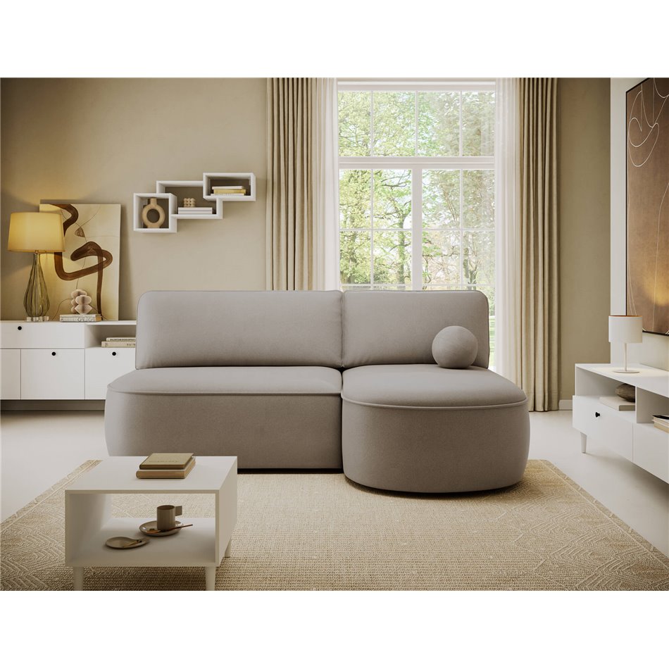 Corner sofa Elivosa R, sleeping function, Sola 18, beige, H93x220x144cm