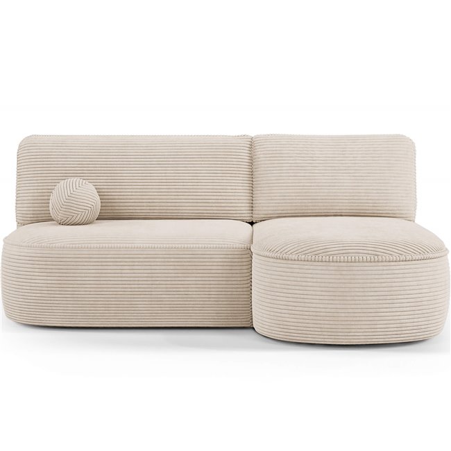Corner sofa Elivosa R, sleeping function, Jarell 18, corduroy, beige, H93x220x144cm