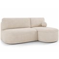 Corner sofa Elivosa R, sleeping function, Jarell 18, corduroy, beige, H93x220x144cm