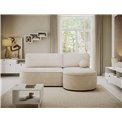 Corner sofa Elivosa R, sleeping function, Jarell 18, corduroy, beige, H93x220x144cm