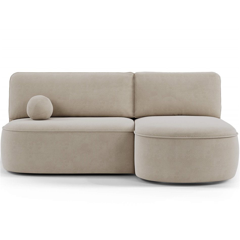Corner sofa Elivosa R, sleeping function, Calmora 18, beige, H93x220x144cm