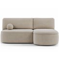 Corner sofa Elivosa R, sleeping function, Calmora 18, beige, H93x220x144cm