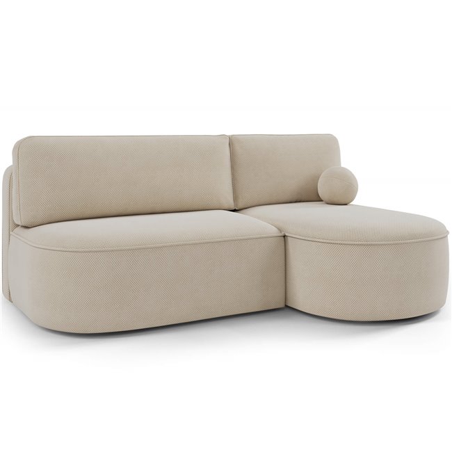 Corner sofa Elivosa R, sleeping function, Calmora 18, beige, H93x220x144cm