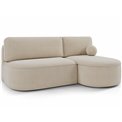 Corner sofa Elivosa R, sleeping function, Calmora 18, beige, H93x220x144cm