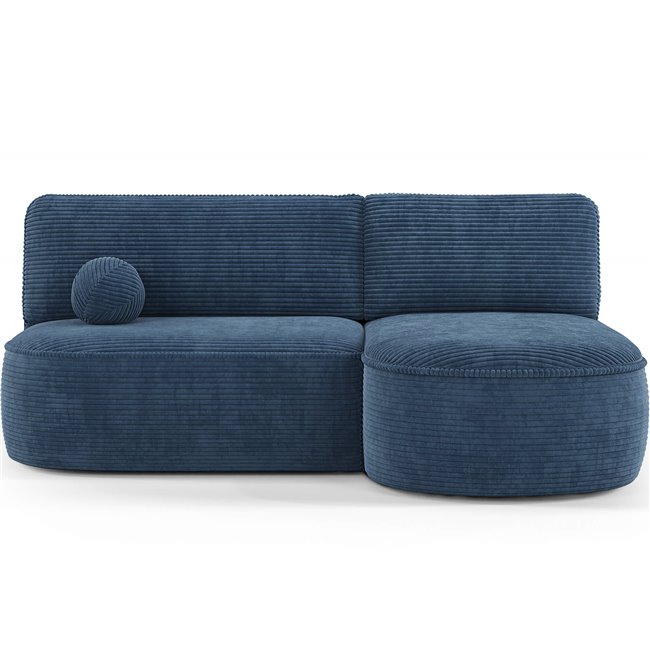 Corner sofa Elivosa R, sleeping function, Jarell 40, corduroy, dark blue, H93x220x144cm