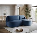 Corner sofa Elivosa R, sleeping function, Jarell 40, corduroy, dark blue, H93x220x144cm
