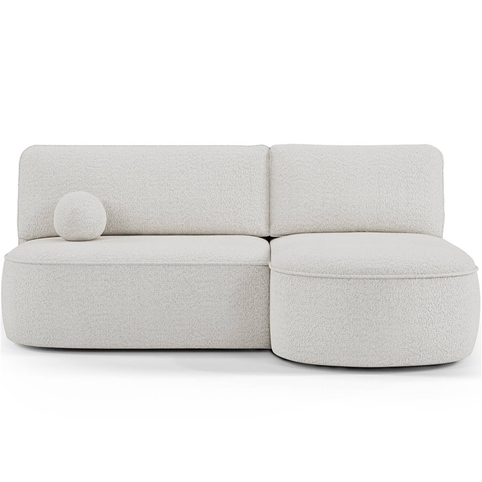 Corner sofa Elivosa R, sleeping function, Royal 01, boucle, white, H93x220x144cm