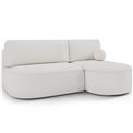 Corner sofa Elivosa R, sleeping function, Royal 01, boucle, white, H93x220x144cm