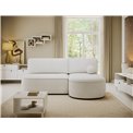 Corner sofa Elivosa R, sleeping function, Royal 01, boucle, white, H93x220x144cm