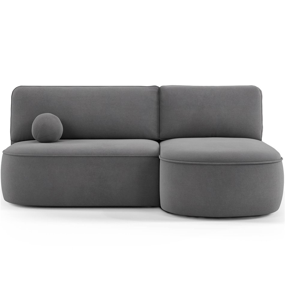 Corner sofa Elivosa R, sleeping function, Poco 04, grey, H93x220x144cm