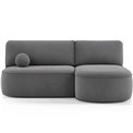 Corner sofa Elivosa R, sleeping function, Poco 04, grey, H93x220x144cm
