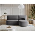 Corner sofa Elivosa R, sleeping function, Poco 04, grey, H93x220x144cm