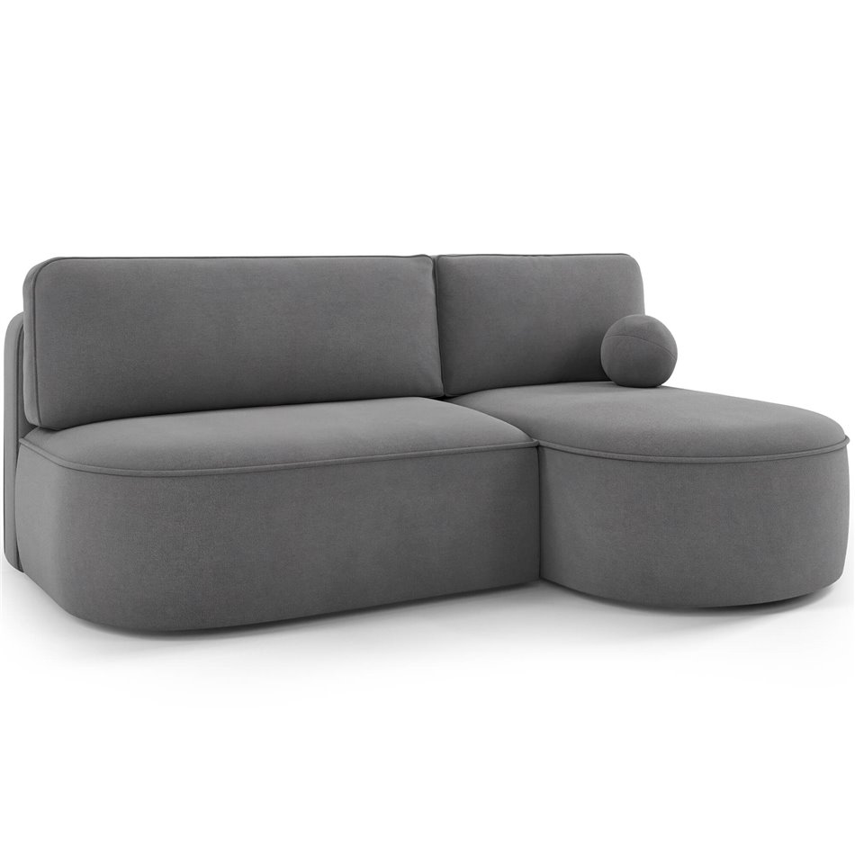 Corner sofa Elivosa R, sleeping function, Poco 04, grey, H93x220x144cm