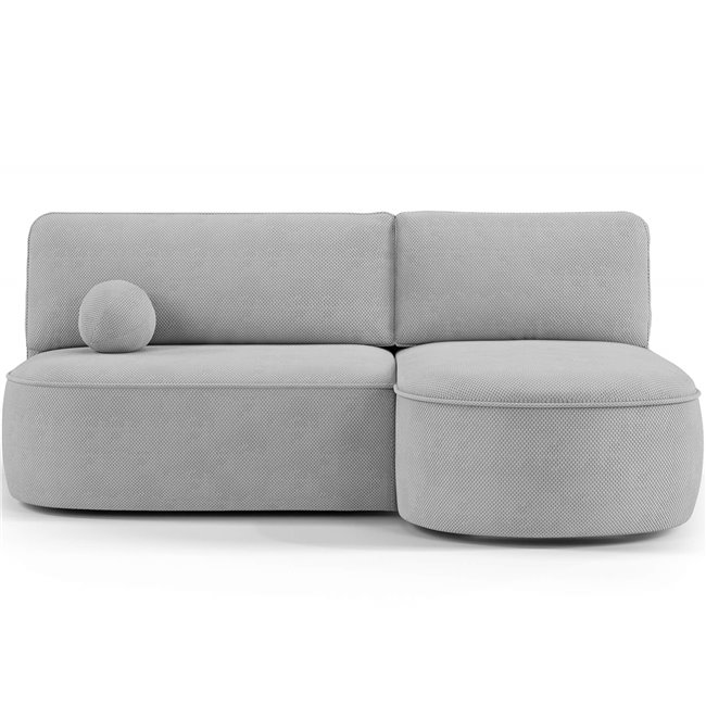Corner sofa Elivosa R, sleeping function, Calmora 04, grey, H93x220x144cm