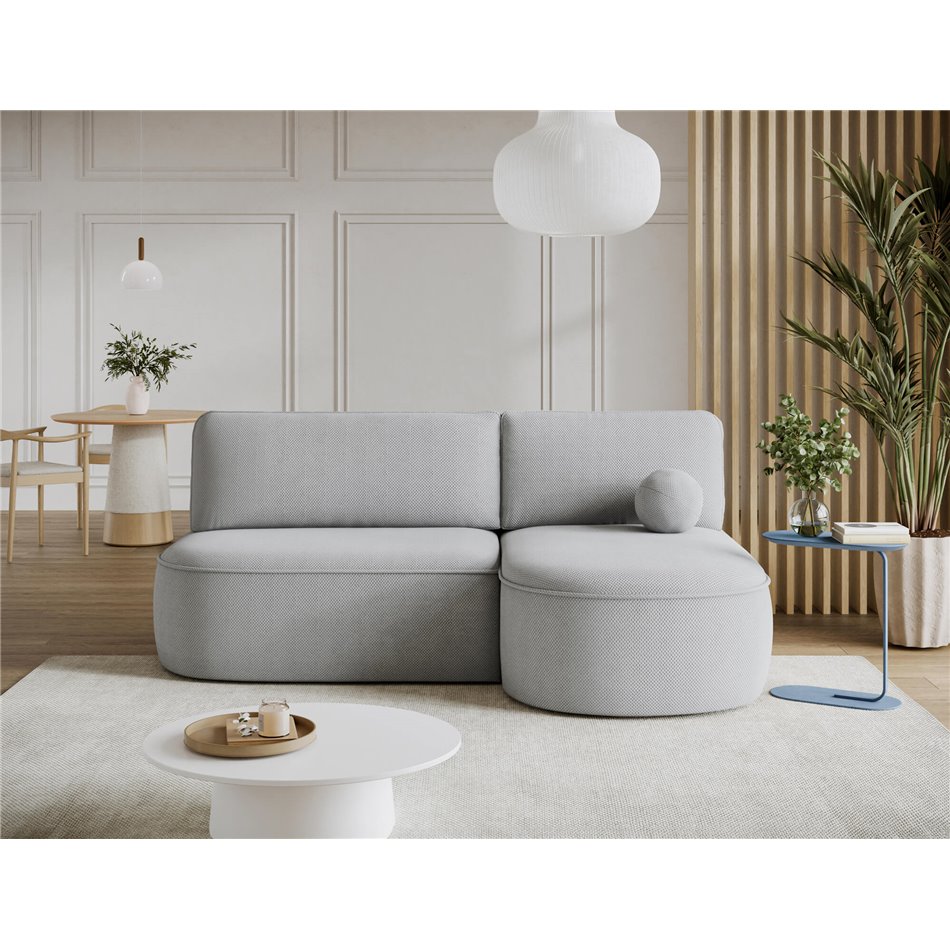 Corner sofa Elivosa R, sleeping function, Calmora 04, grey, H93x220x144cm