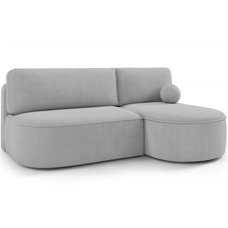 Corner sofa Elivosa R, sleeping function, Calmora 04, grey, H93x220x144cm
