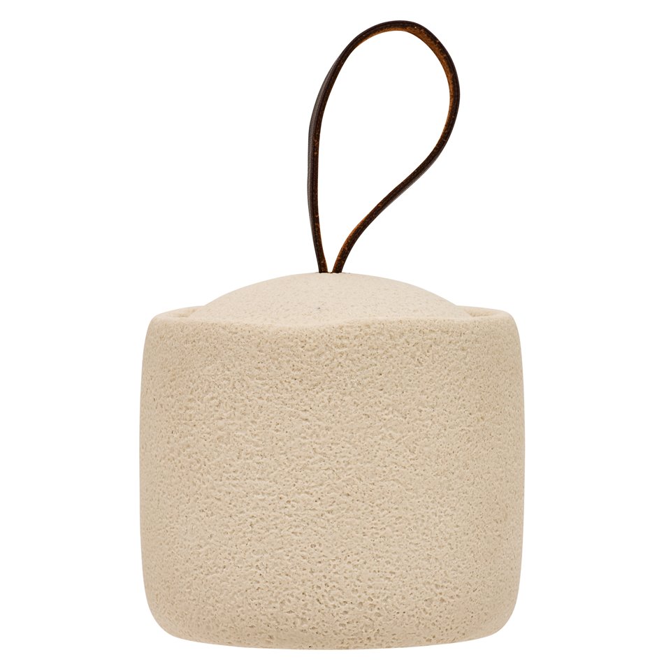 Round cotton jar OLEYA, beige, D10cm H9.4cm