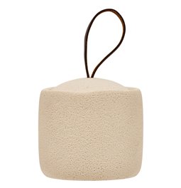 Round cotton jar OLEYA, beige, D10cm H9.4cm