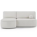 Corner sofa Elivosa L, sleeping function, Royal 01, boucle, white, H93x220x144cm