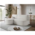 Corner sofa Elivosa L, sleeping function, Royal 01, boucle, white, H93x220x144cm