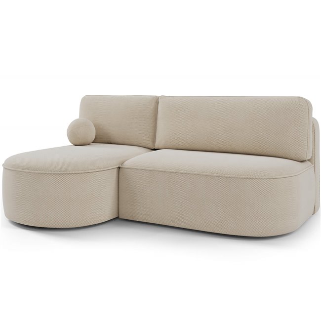 Corner sofa Elivosa L, sleeping function, Calmora 18, beige, H93x220x144cm