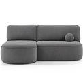 Corner sofa Elivosa L, sleeping function, Poco 04, grey, H93x220x144cm
