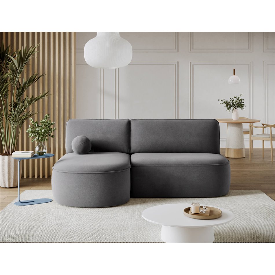 Corner sofa Elivosa L, sleeping function, Poco 04, grey, H93x220x144cm