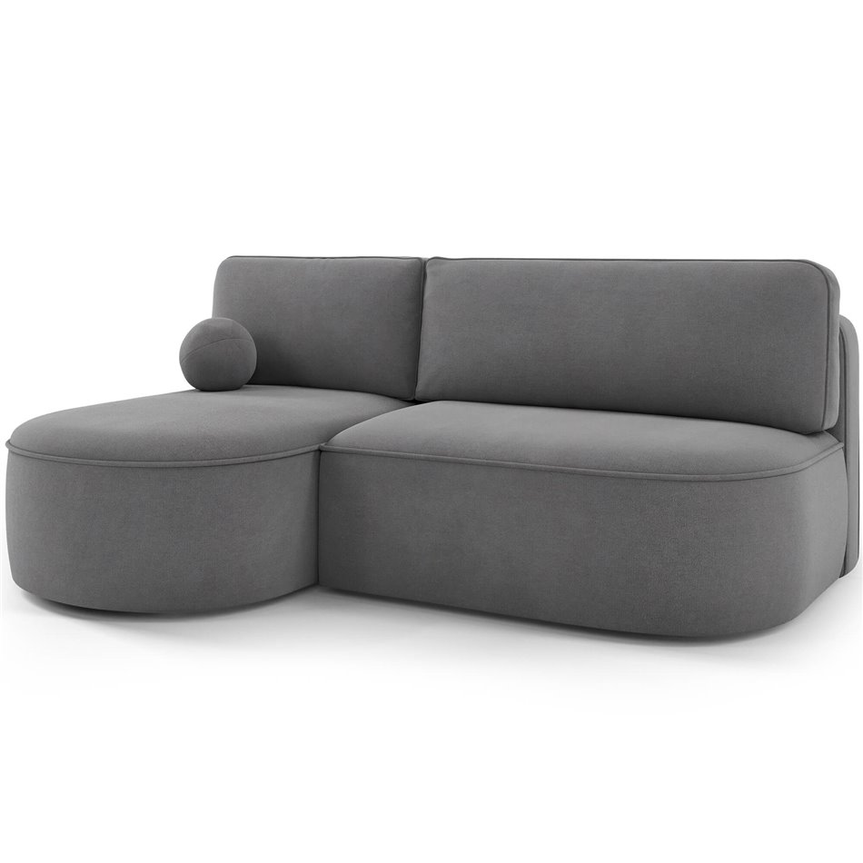 Corner sofa Elivosa L, sleeping function, Poco 04, grey, H93x220x144cm