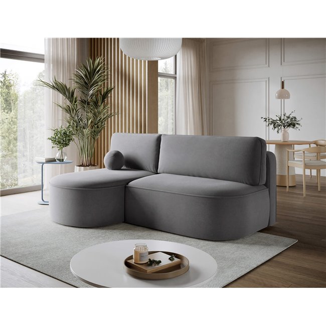 Corner sofa Elivosa L, sleeping function, Poco 04, grey, H93x220x144cm
