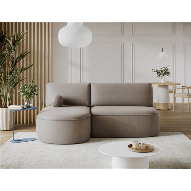 Corner sofa Elivosa L, sleeping function, Sola 18, beige, H93x220x144cm