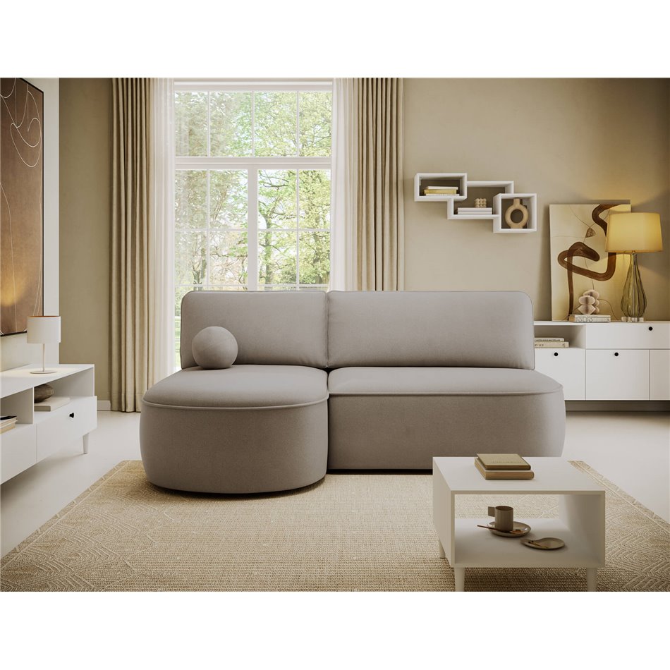 Corner sofa Elivosa L, sleeping function, Sola 18, beige, H93x220x144cm