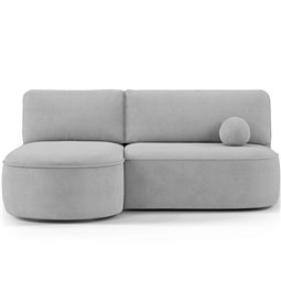 Corner sofa Elivosa L, sleeping function, Calmora 04, grey, H93x220x144cm