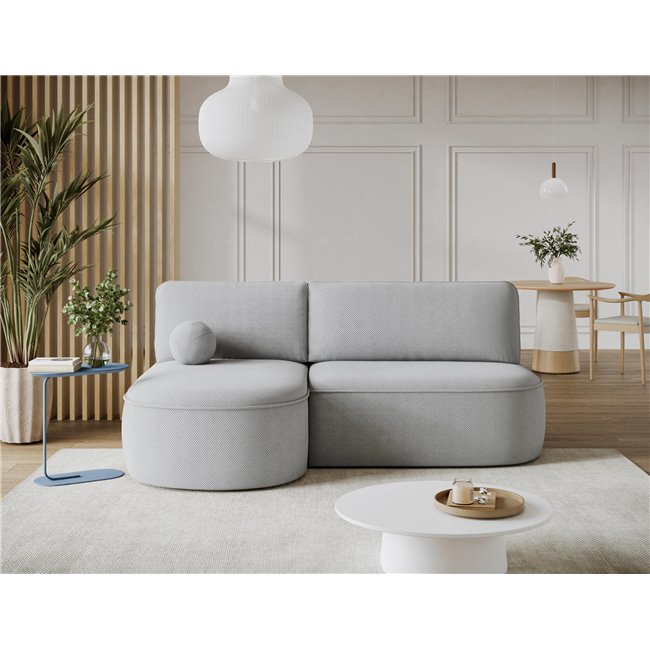 Corner sofa Elivosa L, sleeping function, Calmora 04, grey, H93x220x144cm