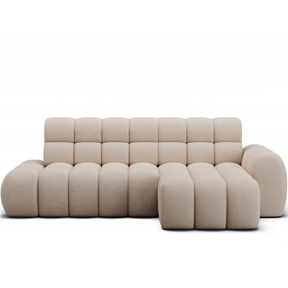 Corner sofa Eleedro R, electrically extendable, Calmora 18, beige, H98x283x165cm