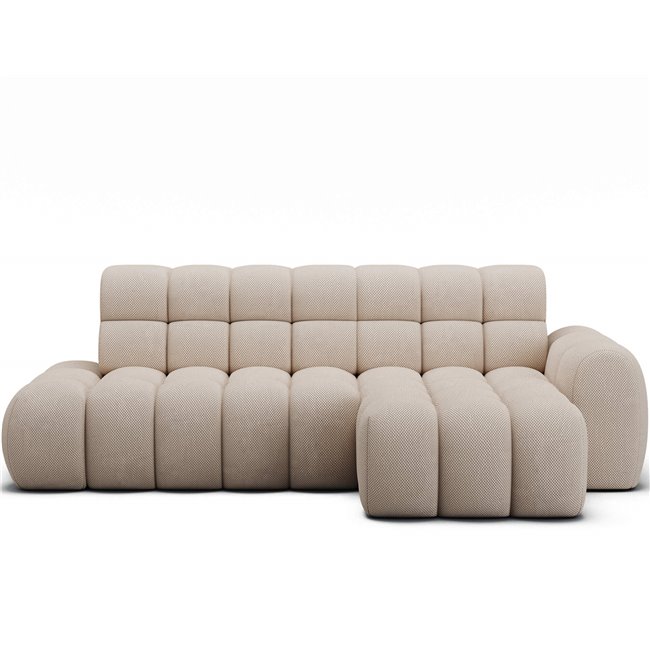 Corner sofa Eleedro R, electrically extendable, Calmora 18, beige, H98x283x165cm