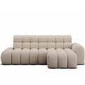 Corner sofa Eleedro R, electrically extendable, Calmora 18, beige, H98x283x165cm