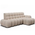 Corner sofa Eleedro R, electrically extendable, Calmora 18, beige, H98x283x165cm