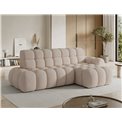 Corner sofa Eleedro R, electrically extendable, Calmora 18, beige, H98x283x165cm