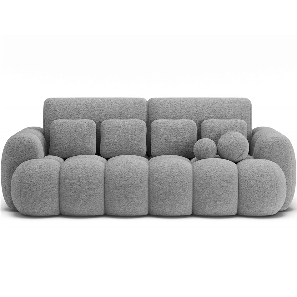 Sofa bed Elcotonn, sleeping function, Royal 04, boucle, grey, H105x256x119cm