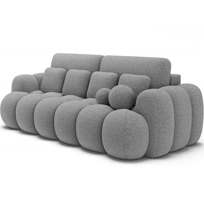 Sofa bed Elcotonn, sleeping function, Royal 04, boucle, grey, H105x256x119cm