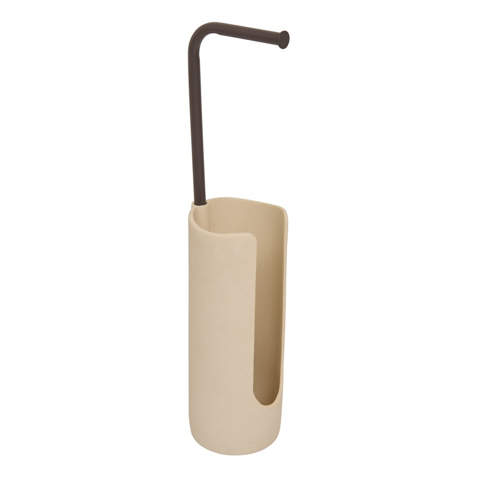 Toilet paper holder OLEYA, beige/brown, H59.5cm, D13cm