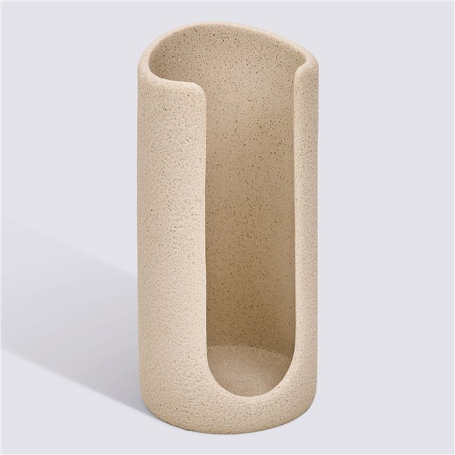 Cotton holder OLEYA, beige, D7.3cm H15cm